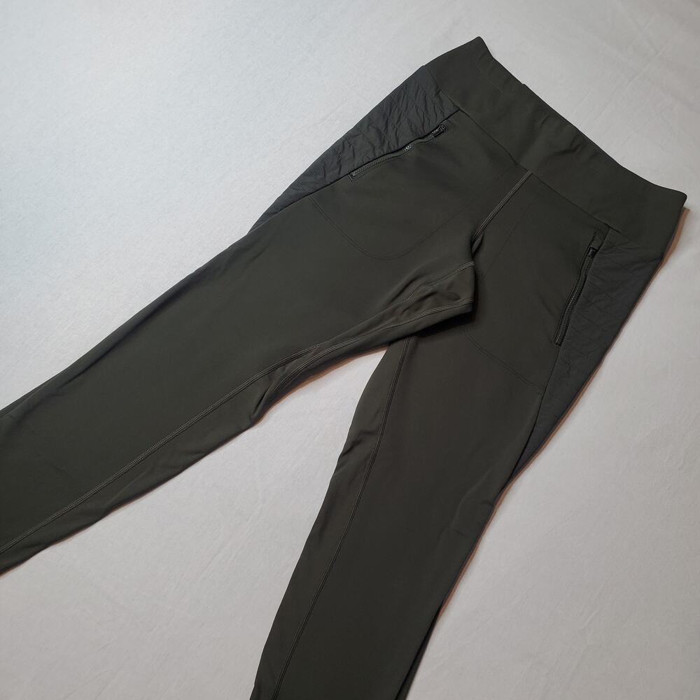 Athleta Women's Size S Peak Hybrid Fleece Tight Pants Pull On Green 511126